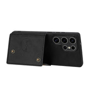 For Samsung Galaxy S25 Ultra 5G Double Buckle Card Slots Magnetic Phone Case(Black)