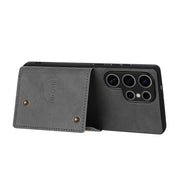 For Samsung Galaxy S25 Ultra 5G Double Buckle Card Slots Magnetic Phone Case(Grey)