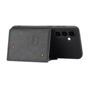 For Samsung Galaxy S25+ 5G Double Buckle Card Slots Magnetic Phone Case(Black)