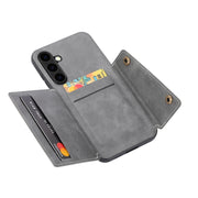 For Samsung Galaxy S25+ 5G Double Buckle Card Slots Magnetic Phone Case(Grey)
