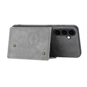 For Samsung Galaxy S25+ 5G Double Buckle Card Slots Magnetic Phone Case(Grey)