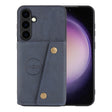 For Samsung Galaxy S25+ 5G Double Buckle Card Slots Magnetic Phone Case(Blue) - Galaxy S25+ 5G Cases by PMC Jewellery | Online Shopping South Africa | PMC Jewellery | Buy Now Pay Later Mobicred