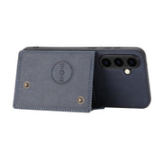 For Samsung Galaxy S25+ 5G Double Buckle Card Slots Magnetic Phone Case(Blue)