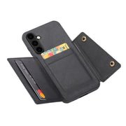 For Samsung Galaxy S25 5G Double Buckle Card Slots Magnetic Phone Case(Black)