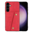 For Samsung Galaxy S25 5G Double Buckle Card Slots Magnetic Phone Case(Red) - Galaxy S25 5G Cases by PMC Jewellery | Online Shopping South Africa | PMC Jewellery | Buy Now Pay Later Mobicred
