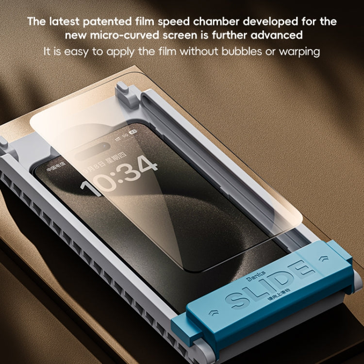For iPhone 16 Pro Max Benks Black Gold Series 3D Heat Bending Full Glue Full Coverage HD Tempered Film