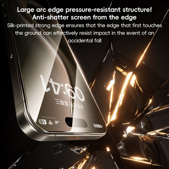 For iPhone 16 Pro Max Benks Black Gold Series 3D Heat Bending Full Glue Full Coverage HD Tempered Film
