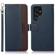For Samsung Galaxy S25 Ultra KHAZNEH Litchi Texture Leather RFID Phone Case(Blue) - free shipping - PMC Jewellery - Order now!