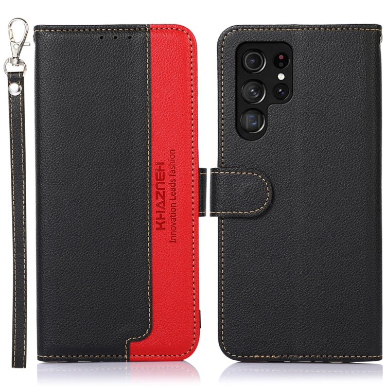 For Samsung Galaxy S25 Ultra KHAZNEH Litchi Texture Leather RFID Phone Case(Black)