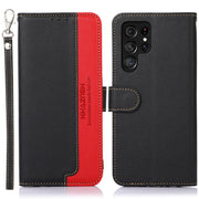 For Samsung Galaxy S25 Ultra KHAZNEH Litchi Texture Leather RFID Phone Case(Black)