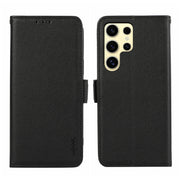 For Samsung Galaxy S25 Ultra ABEEL Side-Magnetic Litchi Pattern Leather RFID Phone Case(Black)