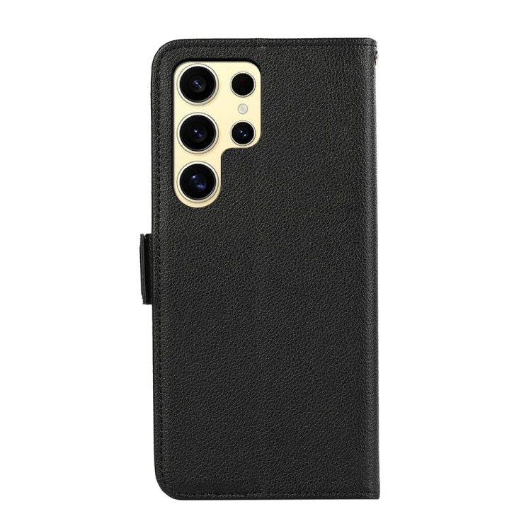 For Samsung Galaxy S25 Ultra ABEEL Side-Magnetic Litchi Pattern Leather RFID Phone Case(Black)