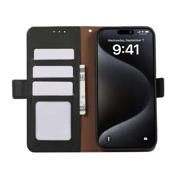 For Samsung Galaxy S25 Ultra ABEEL Side-Magnetic Litchi Pattern Leather RFID Phone Case(Black)