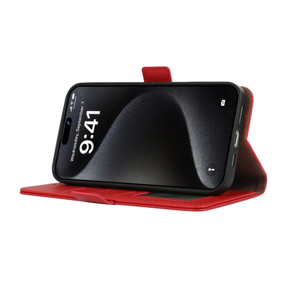 For Samsung Galaxy S25 Ultra ABEEL Side-Magnetic Litchi Pattern Leather RFID Phone Case(Red)