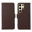 For Samsung Galaxy S25 Ultra ABEEL Side-Magnetic Litchi Pattern Leather RFID Phone Case(Brown) - Galaxy S25 Ultra 5G Cases by PMC TechLife | Online Shopping South Africa | PMC TechLife | Buy Now Pay Later Mobicred