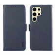 For Samsung Galaxy S25 Ultra ABEEL Side-Magnetic Litchi Pattern Leather RFID Phone Case(Blue) - Galaxy S25 Ultra 5G Cases by PMC TechLife | Online Shopping South Africa | PMC TechLife | Buy Now Pay Later Mobicred
