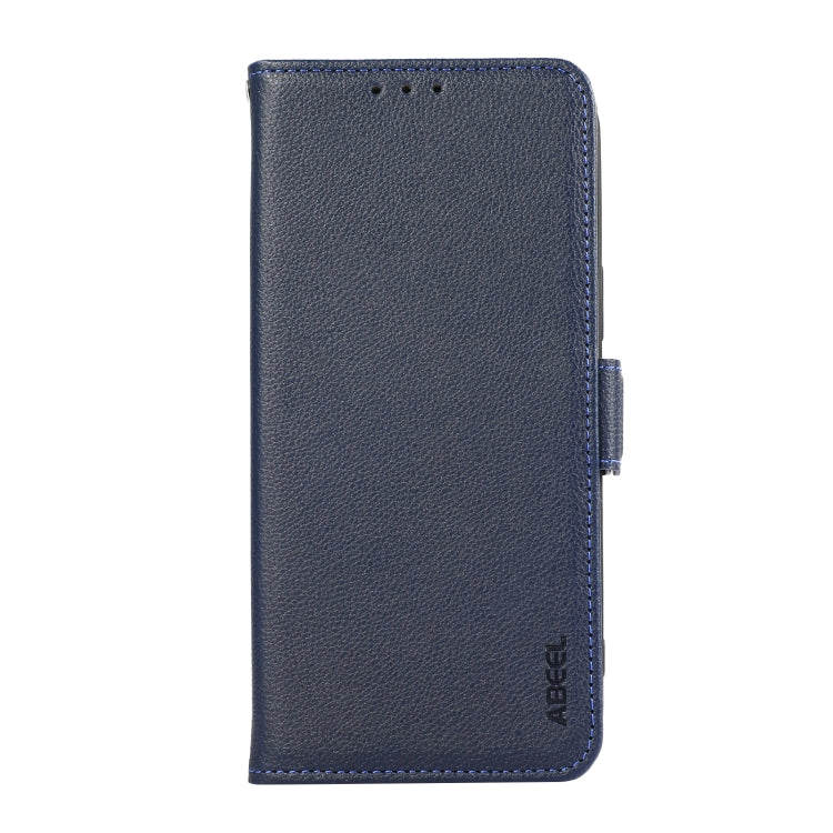For Samsung Galaxy S25 Ultra ABEEL Side-Magnetic Litchi Pattern Leather RFID Phone Case(Blue)