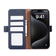 For Samsung Galaxy S25 Ultra ABEEL Side-Magnetic Litchi Pattern Leather RFID Phone Case(Blue)