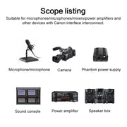 6.35mm to XRL Canon Female Dual Channel Microphone Audio Cable, Length:5m(Black)