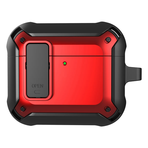 For AirPods 4 Bumblebee Bluetooth Earphone Silicone Protective Case(Black Red)