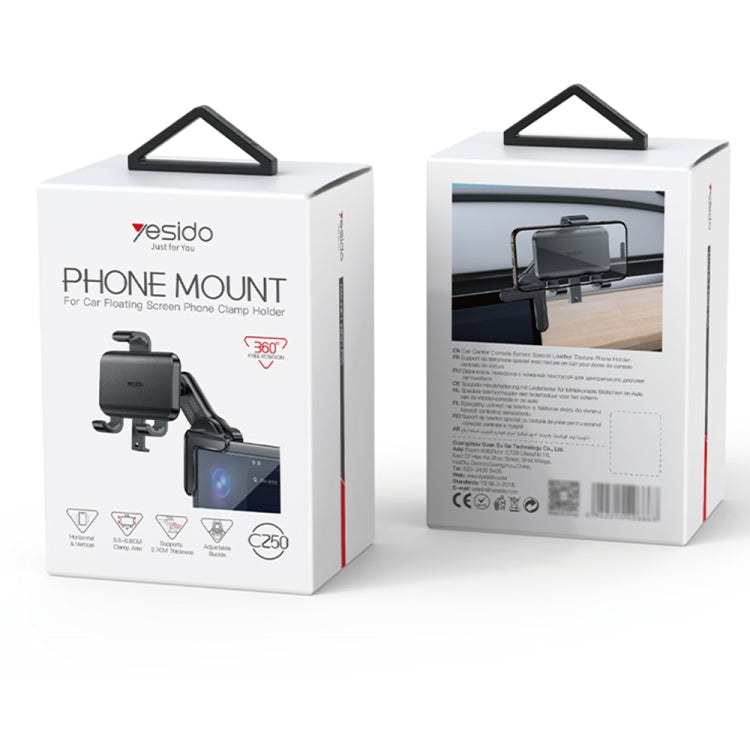 Yesido C250 Phone Clamp Holder For Car Floating Screen(Black)