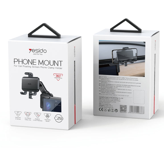 Yesido C250 Phone Clamp Holder For Car Floating Screen(Black)