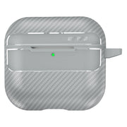 For AirPods 4 Carbon Fiber Texture Bluetooth Earphone Protective Case(Grey)