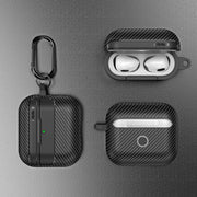 For AirPods 4 Carbon Fiber Texture Bluetooth Earphone Protective Case(Grey)