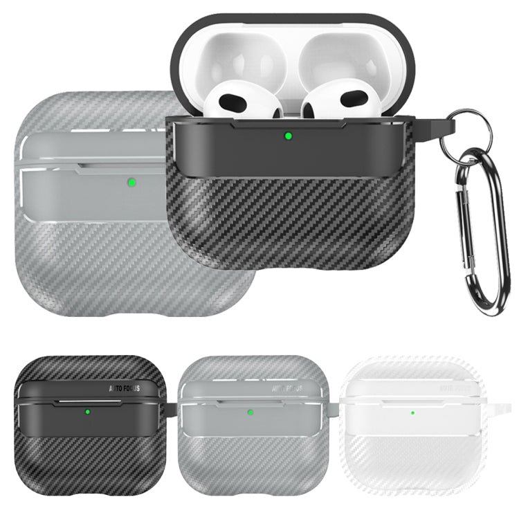 For AirPods 4 Carbon Fiber Texture Bluetooth Earphone Protective Case(Black)