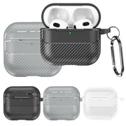 For AirPods 4 Carbon Fiber Texture Bluetooth Earphone Protective Case(Grey)