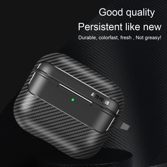 For AirPods 4 Carbon Fiber Texture Bluetooth Earphone Protective Case(Transparent)