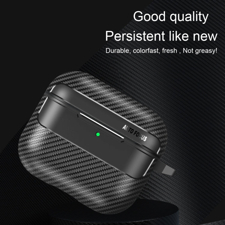 For AirPods 4 Carbon Fiber Texture Bluetooth Earphone Protective Case(Grey)