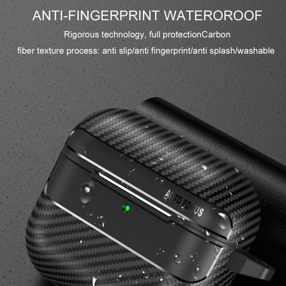 For AirPods 4 Carbon Fiber Texture Bluetooth Earphone Protective Case(Black)