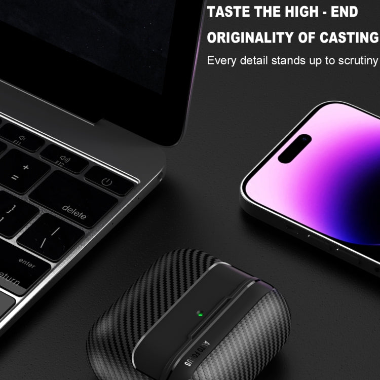For AirPods 4 Carbon Fiber Texture Bluetooth Earphone Protective Case(Grey)