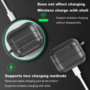 For AirPods 4 Carbon Fiber Texture Bluetooth Earphone Protective Case(Grey)