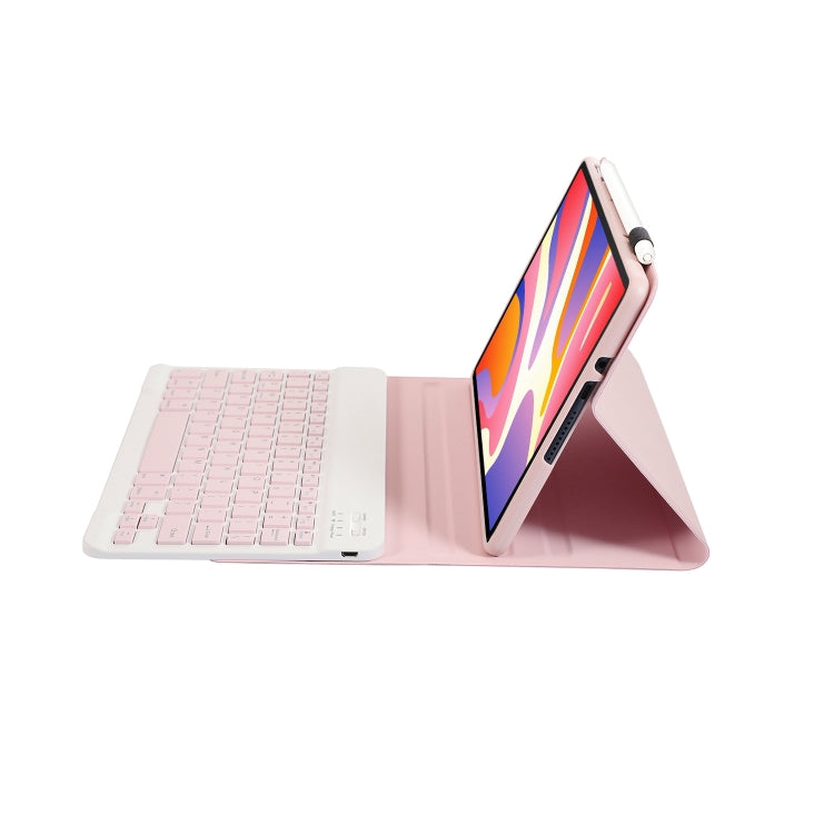 For Huawei MatePad SE 11 2024 AH21 Ultra-thin Detachable Bluetooth Keyboard Leather Tablet Case(Pink White)