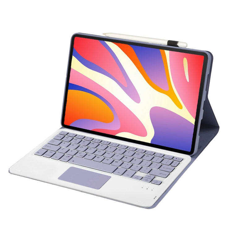 For Huawei MatePad SE 11 2024 AH21-A Ultra-thin Detachable Bluetooth Keyboard Leather Tablet Case with Touchpad(Lavender White)