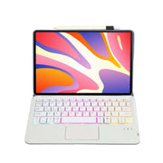 For Huawei MatePad SE 11 2024 AH21-AS Ultra-thin Detachable Backlight Bluetooth Keyboard Leather Tablet Case with Touchpad(Lavender White)