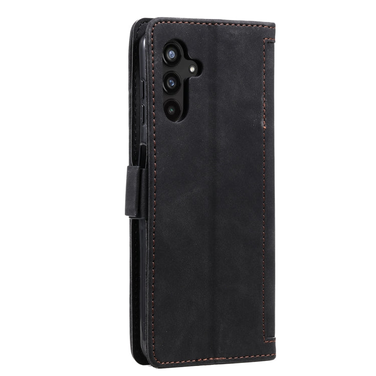 For Samsung Galaxy S25+ 5G Retro Splicing Horizontal Flip Leather Phone Case(Black)