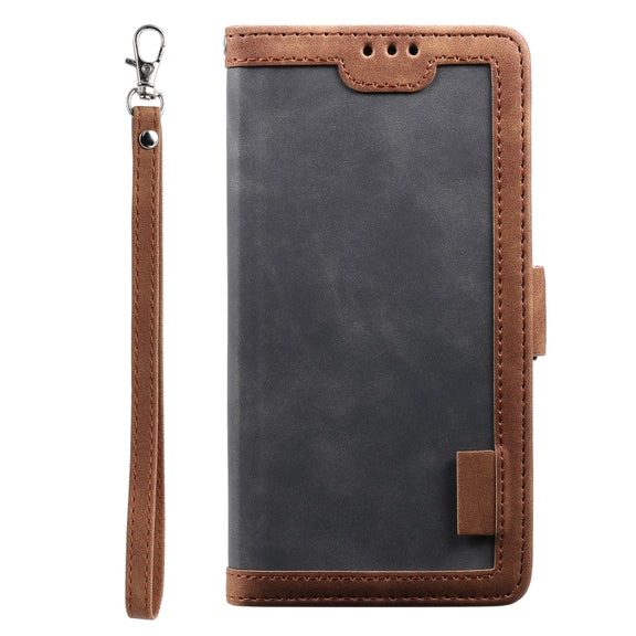 For Samsung Galaxy S25+ 5G Retro Splicing Horizontal Flip Leather Phone Case(Grey)