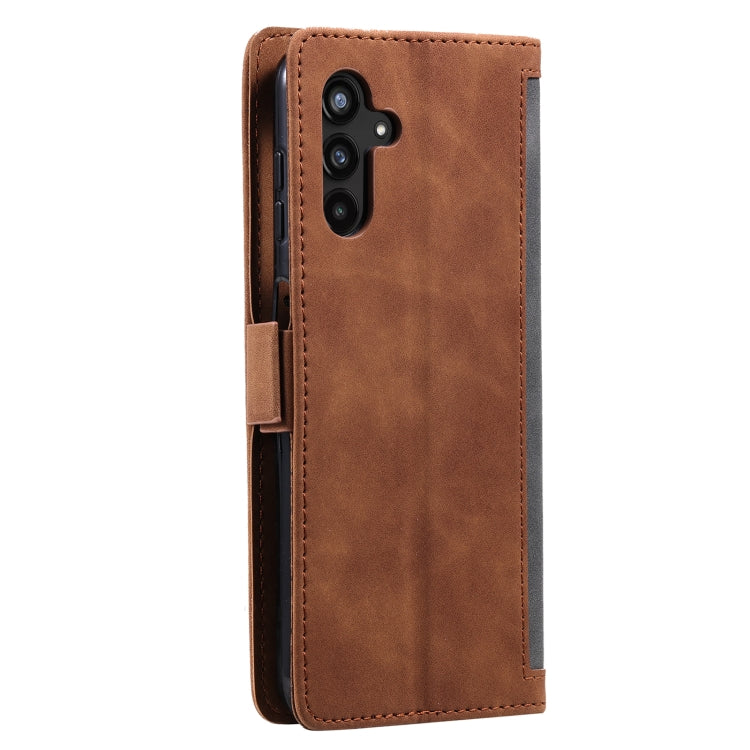 For Samsung Galaxy S25+ 5G Retro Splicing Horizontal Flip Leather Phone Case(Grey)