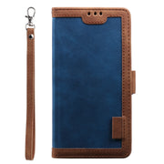 For Samsung Galaxy S25+ 5G Retro Splicing Horizontal Flip Leather Phone Case(Blue)
