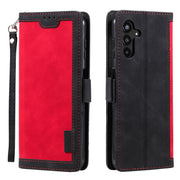 For Samsung Galaxy S25+ 5G Retro Splicing Horizontal Flip Leather Phone Case(Red)