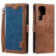 For Samsung Galaxy S25 Ultra 5G Retro Splicing Horizontal Flip Leather Phone Case(Blue) - Galaxy S25 Ultra 5G Cases by PMC TechLife | Online Shopping South Africa | PMC TechLife | Buy Now Pay Later Mobicred
