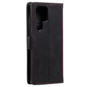 For Samsung Galaxy S25 Ultra 5G Retro Splicing Horizontal Flip Leather Phone Case(Red)