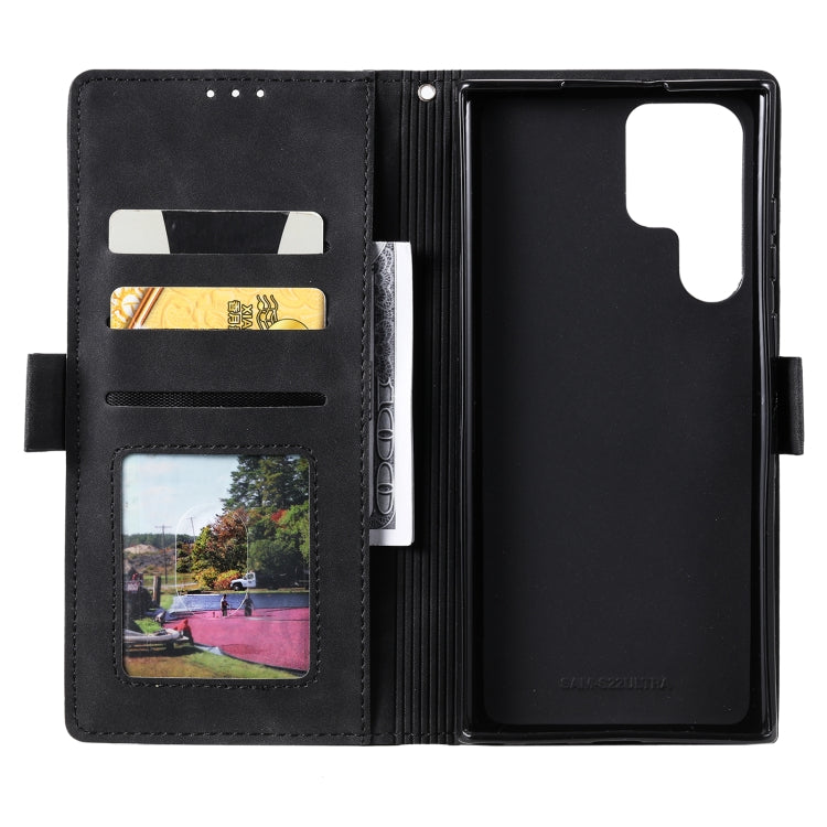 For Samsung Galaxy S25 Ultra 5G Retro Splicing Horizontal Flip Leather Phone Case(Red)
