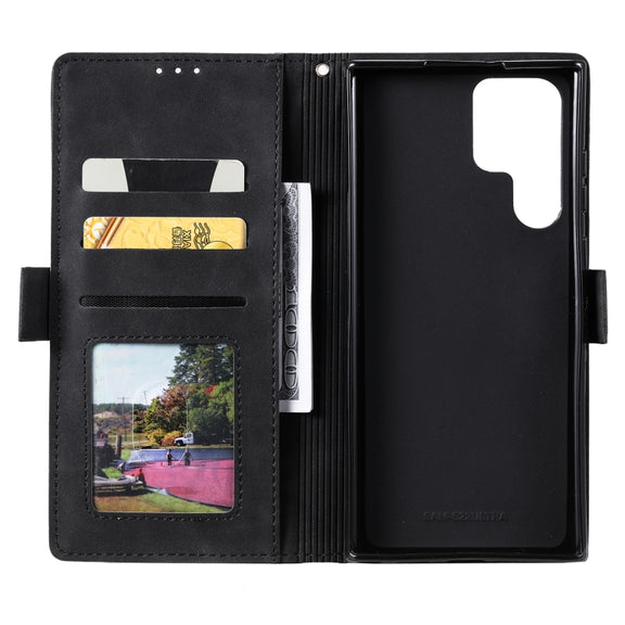 For Samsung Galaxy S25 Ultra 5G Retro Splicing Horizontal Flip Leather Phone Case(Red)