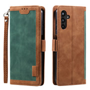 For Samsung Galaxy S25 5G Retro Splicing Horizontal Flip Leather Phone Case(Green)