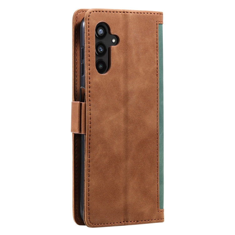 For Samsung Galaxy S25 5G Retro Splicing Horizontal Flip Leather Phone Case(Green)