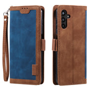 For Samsung Galaxy S25 5G Retro Splicing Horizontal Flip Leather Phone Case(Blue)